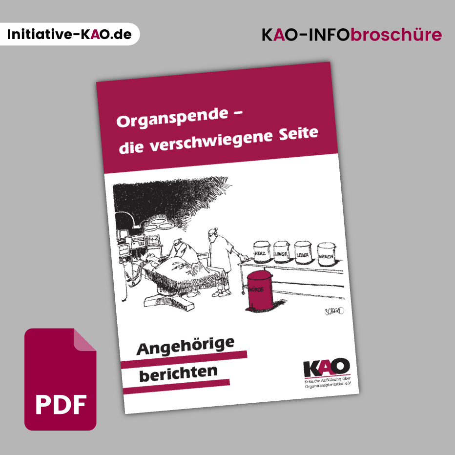 PDF KAO Broschüre Organspende - die verschwiegene Seite